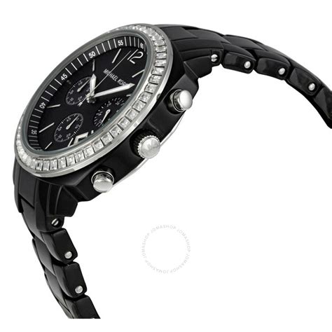 Michael Kors Black MOP Dial Black Acrylic Bracelet with